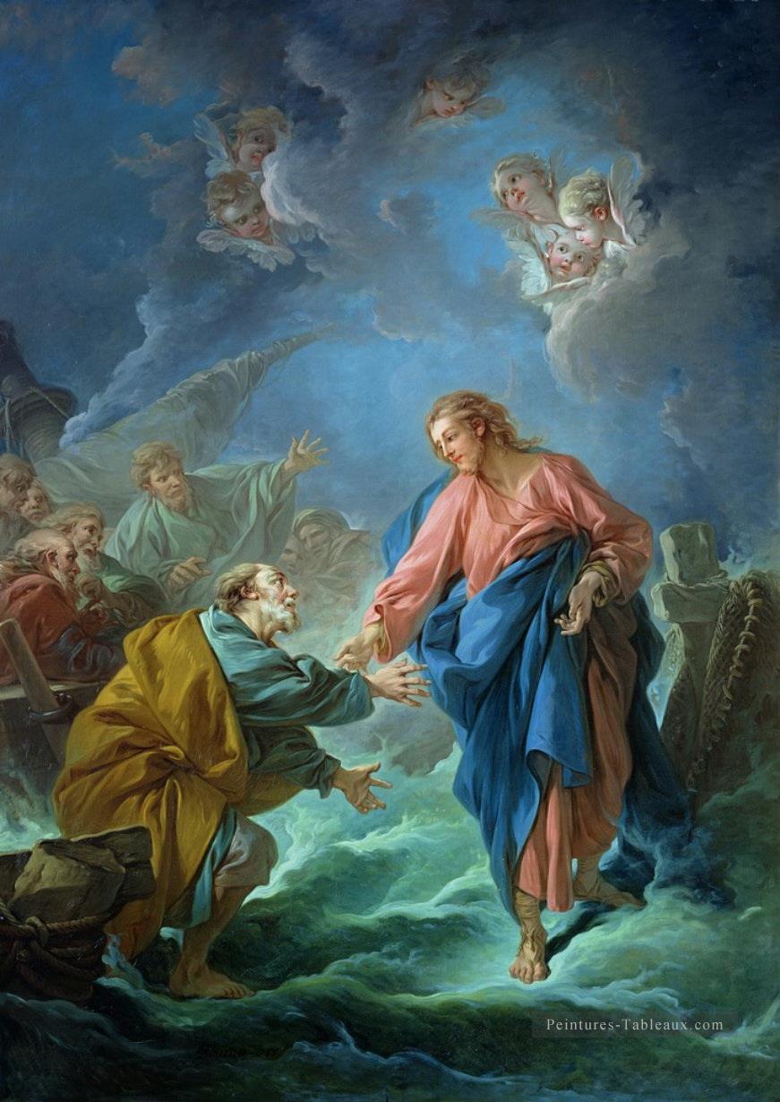 Saint Pierre invité à marcher sur l’eau François Boucher Peintures à l'huile